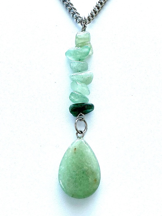 Hand Crafted Jewelry - 🆕 Tear Drop Gemstones Pendant Necklace-Stainless Steel